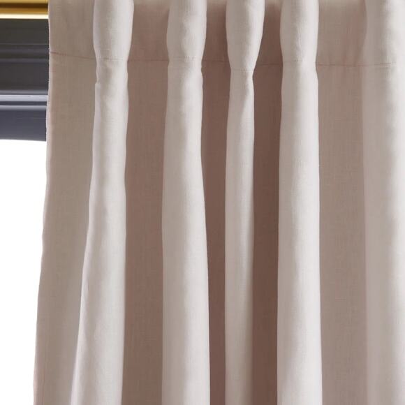Quince European Linen Room Darkening Curtain Vintage Blush 84” - Set of 2 - Picture 2 of 12
